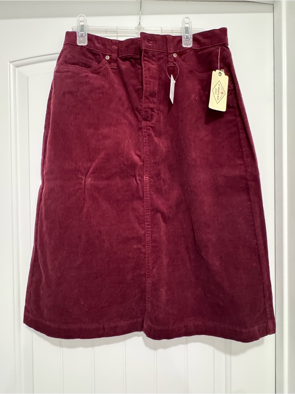St. John's Bay Burgundy Corduroy Midi Skirt
